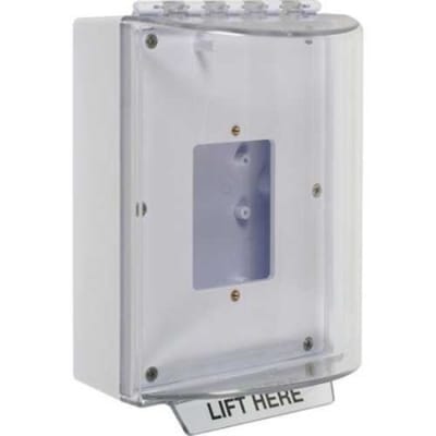 STI 13500NW Universal Stopper Dome Cover, Enclosed Back Box and Opened Mounting Plate, White