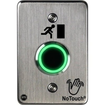 STI NT-SS100-EN NoTouch Stainless-Steel IR Switch, US Single-Gang, Exit Door Symbol