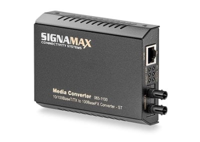 SignaMax 10/100BaseT/TX to 100BaseFX Media Converter, Multimode/ST, 2km