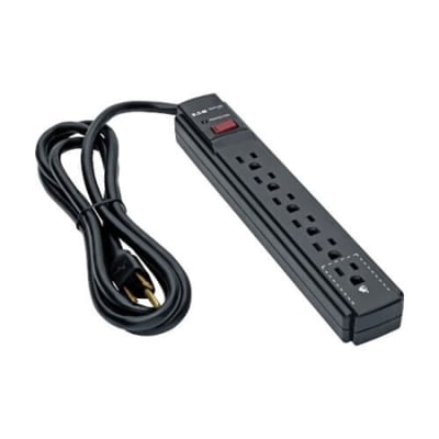 Eaton Tripp Lite TLP606B Protect It! 6-Outlet Surge Protector, 6' Cord, 790 Jouless, Diagnostic LED, Black