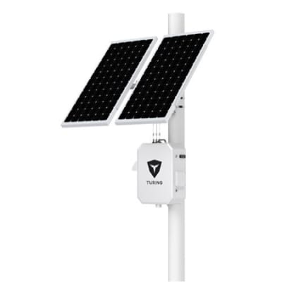 Turing Video LS-KG2-B2A-3Y SolarShield Outdoor Axis Base Solar-Powered System, Includes (1) NEMA3R Enclosure, (3) 26Ah Lithium Batteries, (2) Solar Panels, (2) TV-ACAI3Y
