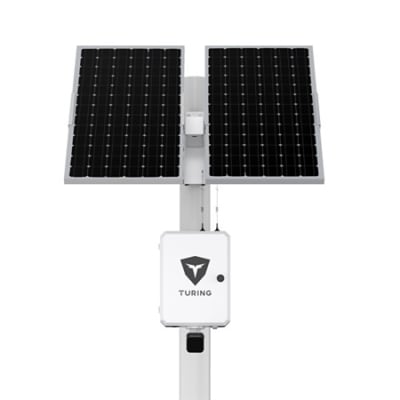 Turing Video LS-KG2-ONEMX-3Y SolarShield Outdoor Solar-Powered System, Includes (1) 5MP EDGE+ Bullet Cameras and (1) 3-Year Core AI Licenses