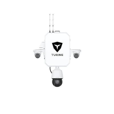 Turing Video SS-KG1-360-2T SkyShield 360 Outdoor System, Includes (2) 4MP Turret Cameras, (1) 4MP PTZ Camera, and (3) 3-Year Core AI Licenses