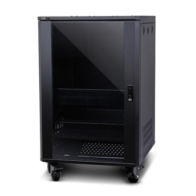 Strong SR-FS-SYSTEM-DC-15U FS Series Rack System with DC Fans, 24" Depth, 15U, Steel, Black