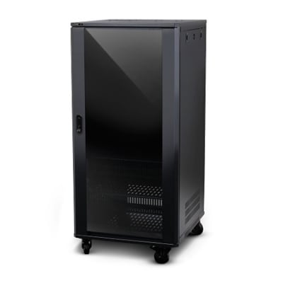 Strong SR-FS-SYSTEM-DC-21U FS Series Rack System with DC Fans, 24" Depth, 21U, Steel, Black