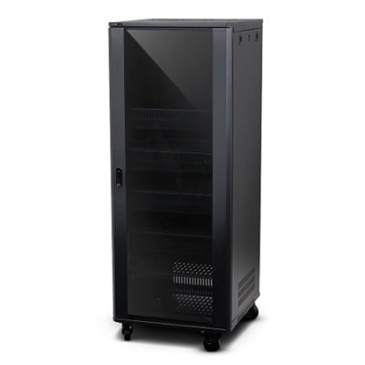 Strong SR-FS-SYSTEM-DC-27U FS Series Rack System with DC Fans, 24" Depth, 27U, Steel, Black