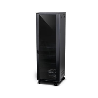Strong SR-FS-SYSTEM-DC-35U FS Series Rack System with DC Fans, 24" Depth, 35U, Steel, Black