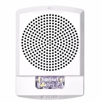 Eaton ELFHSW Wheelock Eluxa Low Frequency Sounder Strobe, Wall, FIRE Lettering, 24V, 110/177 cd, Indoor, White