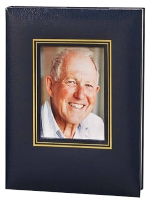 our rectangle photo funeral guest book is a simple, yet classic guest book design s