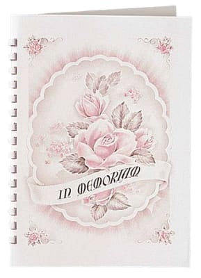 leatherette cover with 15 ring plastic comb binding.