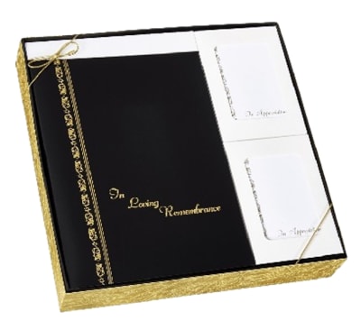 royal series gift box sets 1 register/funeral guest book 1 things to remember book 1 flower card envelope 1 lapel pin
1 bookm