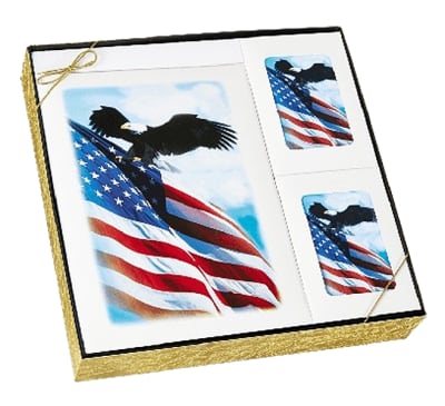 patriotic gift box set 1 register/funeral guest book 1 things to remember book 1 flower card envelope 1 lapel pin
1 bookmark 