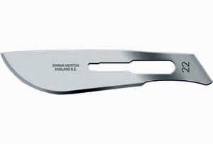 prep room stainless scalpel blade
fits the standard #4 larger handle.
non-rusting, sterile stainless steel.
