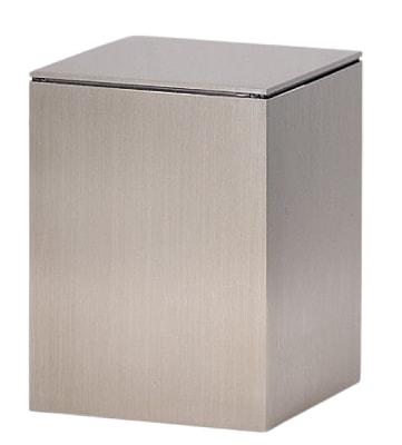 cremation urn wrought stainless steel
7.375x5.5x5.5
204ci
single inurnment