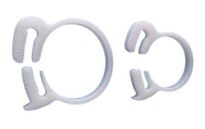 prep room convenient & durable plastic clamps
easily secures tubing to arterial tubes, trocars and cavity injectors
two avail