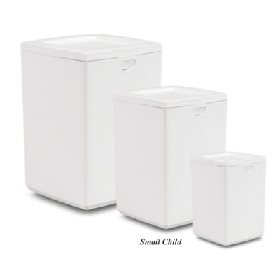 White plastic snap lock urns-small child size cremation supplies and equipment product