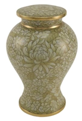etienne opal cloisonne' cremation urn
handcrafted copper cloisonne'
10.7" h x 7.2" w x 7.2" d
200 cubic inch capacity