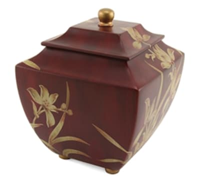hand painted resin cremation urn series
 hand painted.
measures 7.7" x 7.7" x 7.7"
