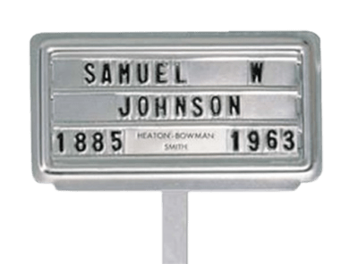 box of assorted letters, numbers and letter holders.includes 2 line imprint with your firm's name aluminum stake.