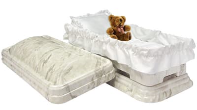 31" Serenity Toddler Casket And Vault Combination
Durable, High Impact Polystyrene Casket & Vault
