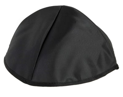 traditional black yarmmulkes (skull caps)
unlined
no imprint available
6 dozen per package s