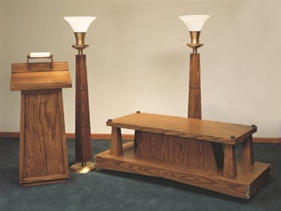 Lord Baltimore  Set  Contemporary  In Design Combining Rich English Oak And A Bronze Metal Finish,   
