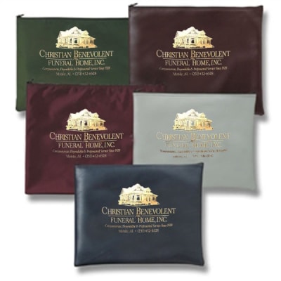 Portfolio-deluxe expanded vinyl with imprint used in funeral service operations, from lynch supply 