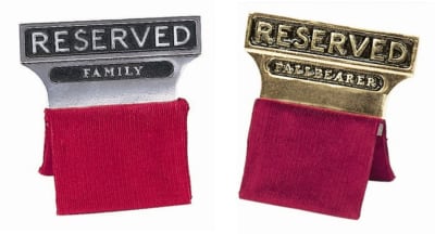 Metal Reserved Seat Signs
Available In Polished Chrome Or Anodized Gold Finishes. 
