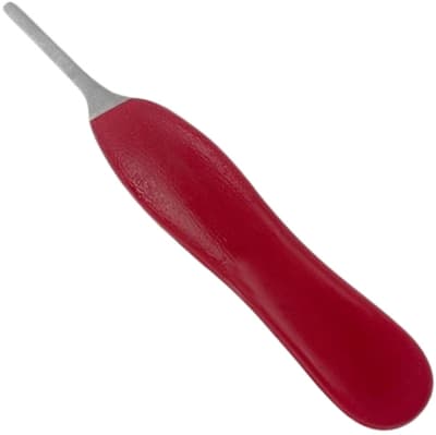 prep room comfortable, lightweight and durable plastic scalpel handle.
designed and contoured for your hand.
fits the most po