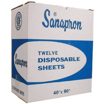 prep room sanapron disposable sheets (40" x 90" )
3-ply wet strength with moisture-proof 
packed 12 sheets per box