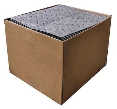 spilfyter super absorbent pads.
absorbs 28 gallons of heavy fluids.
16" width x 18" length.
gray meltblown polypropylene cons
