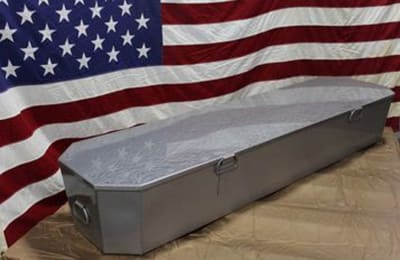 octagon shaped corners and the flat top allow easier placement in a casket. this disaster/transfer case is normally used when