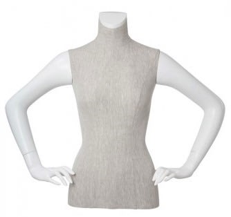 linen mixed fabric female half torso mannequin hands on hip retail display mannequins express