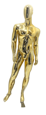 Male  Egghead or Headless Mannequin Gold Chrome