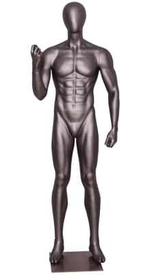 Matte Grey Egghead Grey Male Mannequin.