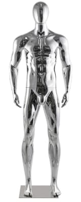 Plus Size Plastic Egghead Mannequin - Chrome