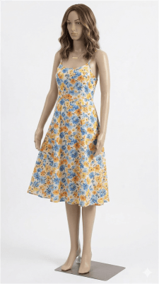 Unbreakable fleshtone realistic female mannequin with arms by side and base