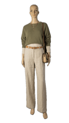 Unbreakable plastic female mannequin with realistic facial features, detailed makeup, straight-on pose, bent arm, detachable parts, and square glass base.