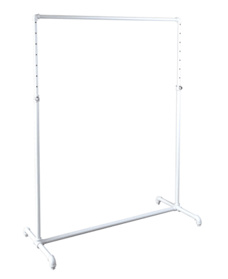 adjustable ballet bar clothing rack glossy white pipe retail display mannequins express