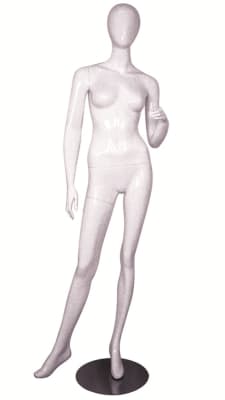 Glossy White Female Mannequin with Egghead