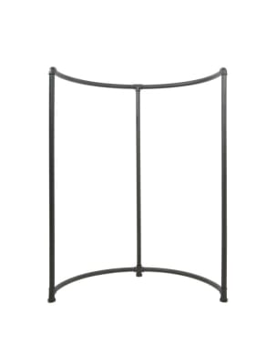 half round black industrial pipe clothing rack retail display mannequins express