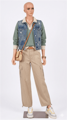 5.8 ft unbreakable fleshtone female realistic mannequin in straight-on pose with metal base