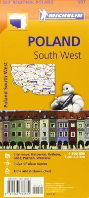 MICHELIN SW Poland Road Map: Detailed Travel Map with Scenic Routes & Town Plans. Featuring primary, secondary, and picturesque scenic routes, plus detailed town plans and essential tourist information for a smooth journey. Poland boasts captivating histo