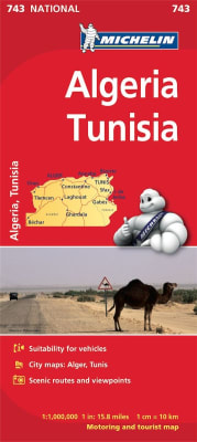 Plan your trip to Algeria and Tunisia with the updated MICHELIN National Map. Featuring a detailed 1:1,000,000 scale, comprehensive index, and driving information, this map is your essential guide for a safe and enjoyable journey.