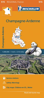 Champagne-Ardenne France Travel & Road map. This regional map of Champagne-Ardenne at a scale of 1:200,000 will provide you with an extensive coverage of primary, secondary and scenic routes for this French region. In addition to Michelin's clear and accu