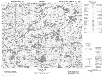 033B01 - LAC DUMANOIR - Topographic Map