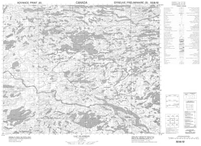 033B12 - LAC GLADMAN - Topographic Map