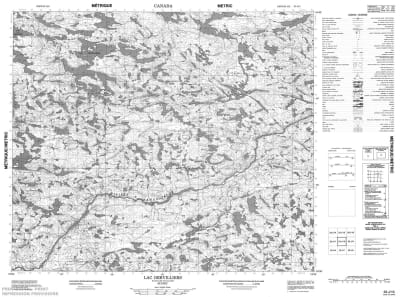 033J10 - LAC DERVILLIERS - Topographic Map