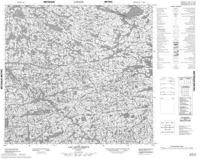 034H13 - LAC LETOURNEUX - Topographic Map