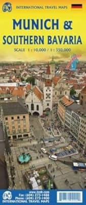 Munich & Bavarian Alps Adventure: Waterproof Map for Road & Rail Travel. Planning a trip to Munich and the picturesque landscapes of Southern Bavaria? The MUNICH & SOUTHERN BAVARIA Waterproof Map is your perfect companion, providing detailed coverage of b